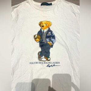 Polo Ralph Lauren football bear white t shirt